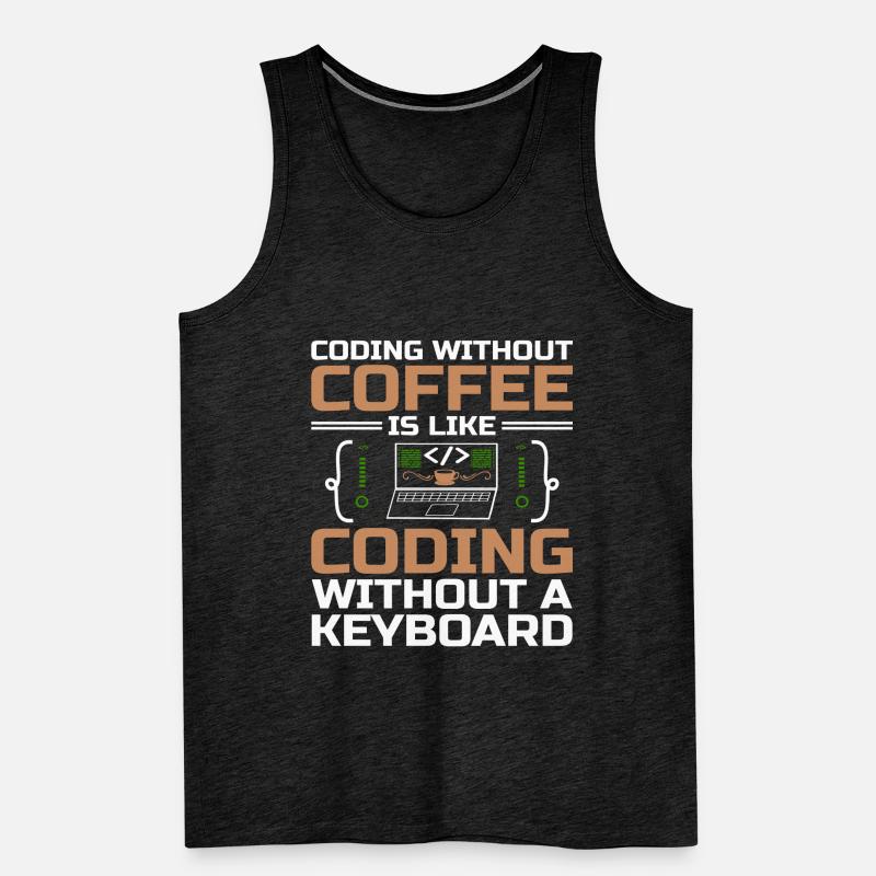 Kaffee-Codierung Programmierer Programmierer Entwickler Nerd Coff Männer Premium Bio Tank Top