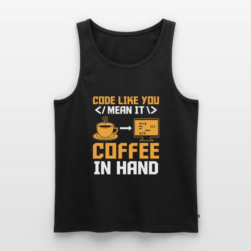 Kaffee-Codierung Programmierer Programmierer Entwickler Nerd Coff Männer Premium Bio Tank Top