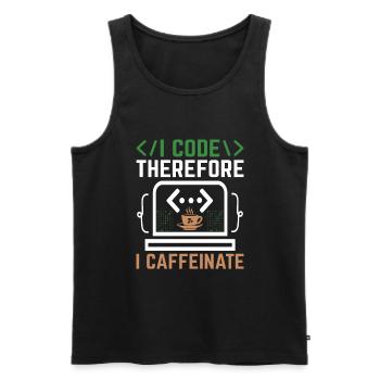 Café Codage Programmeur Codeur Développeur Nerd Coff - Débardeur bio Premium Homme - noir - Devant - AI Model Male 178 light (178cm)