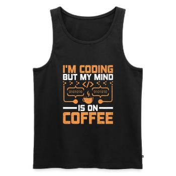 Coffee Coding Programmer Coder Developer Nerd Coff - Men's Premium Organic Tank Top - black - Front - Michal (187cm)