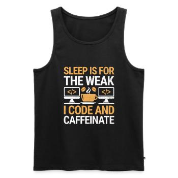 Coffee Coding Programmer Coder Developer Nerd Coff - Men's Premium Organic Tank Top - black - Front - Michal (187cm)