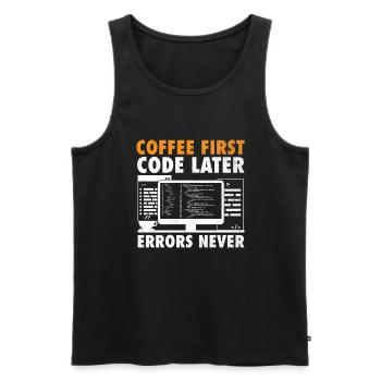 Coffee Coding Programmer Coder Developer Nerd Coff - Men's Premium Organic Tank Top - black - Front - Michal (187cm)