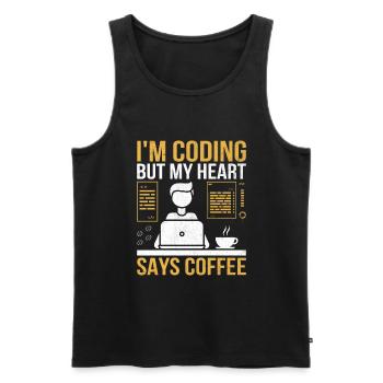 Coffee Coding Programmer Coder Developer Nerd Coff - Men's Premium Organic Tank Top - black - Front - AI Model Male 178 light (178cm)