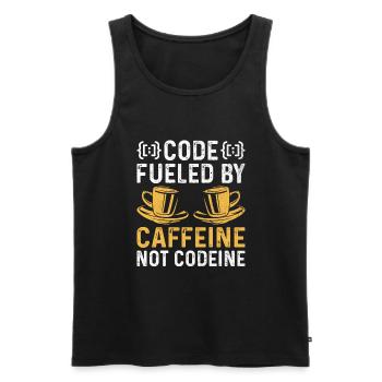 Café Codage Programmeur Codeur Développeur Nerd Coff - Débardeur bio Premium Homme - noir - Devant - AI Model Male 178 light (178cm)