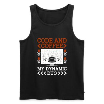 Coffee Coding Programmer Coder Developer Nerd Coff - Men's Premium Organic Tank Top - black - Front - AI Model Male 178 light (178cm)