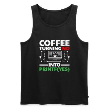 Coffee Coding Programmer Coder Developer Nerd Coff - Men's Premium Organic Tank Top - black - Front - Michal (187cm)