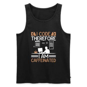Café Codage Programmeur Codeur Développeur Nerd Coff - Débardeur bio Premium Homme - noir - Devant - AI Model Male 178 light (178cm)