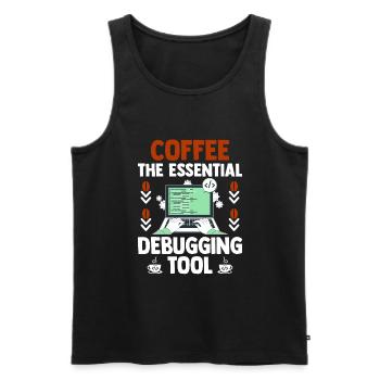 Café Codage Programmeur Codeur Développeur Nerd Coff - Débardeur bio Premium Homme - noir - Devant - AI Model Male 178 light (178cm)
