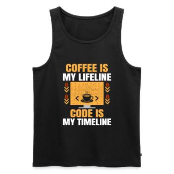 Café Codage Programmeur Codeur Développeur Nerd Coff - Débardeur bio Premium Homme - noir - Devant - AI Model Male 178 light (178cm)