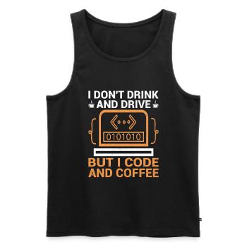Café Codage Programmeur Codeur Développeur Nerd Coff - Débardeur bio Premium Homme - noir - Devant - AI Model Male 178 light (178cm)