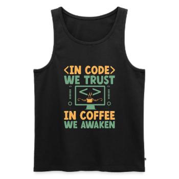 Café Codage Programmeur Codeur Développeur Nerd Coff - Débardeur bio Premium Homme - noir - Devant - AI Model Male 178 light (178cm)