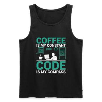 Café Codage Programmeur Codeur Développeur Nerd Coff - Débardeur bio Premium Homme - noir - Devant - AI Model Male 178 light (178cm)