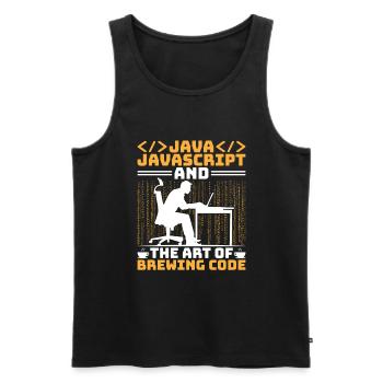 Kaffee-Codierung Programmierer Programmierer Entwickler Nerd Coff - Männer Premium Bio Tank Top - Schwarz - Vorne - Michal (187cm)
