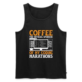 Café Codage Programmeur Codeur Développeur Nerd Coff - Débardeur bio Premium Homme - noir - Devant - AI Model Male 178 light (178cm)