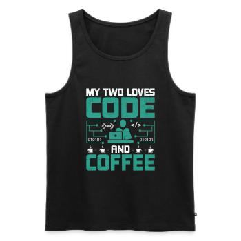 Café Codage Programmeur Codeur Développeur Nerd Coff - Débardeur bio Premium Homme - noir - Devant - AI Model Male 178 light (178cm)