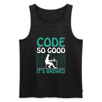 Coffee Coding Programmer Coder Developer Nerd Coff - Men's Premium Organic Tank Top - black - Front - Michal (187cm)