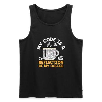 Coffee Coding Programmer Coder Developer Nerd Coff - Men's Premium Organic Tank Top - black - Front - Michal (187cm)
