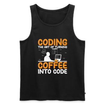 Coffee Coding Programmer Coder Developer Nerd Coff - Men's Premium Organic Tank Top - black - Front - AI Model Male 178 light (178cm)