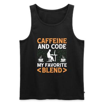 Café Codage Programmeur Codeur Développeur Nerd Coff - Débardeur bio Premium Homme - noir - Devant - AI Model Male 178 light (178cm)