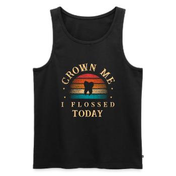 Krone mich Ich habe heute Zahnseide verwendet Zahnarzt Zahnheilkunde - Männer Premium Bio Tank Top - Schwarz - Vorne - Michal (187cm)