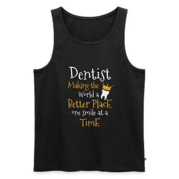 Dentiste Faire Le Monde D’un Meilleur Endroit Un Smi - Débardeur bio Premium Homme - noir - Devant - Michal (187cm)