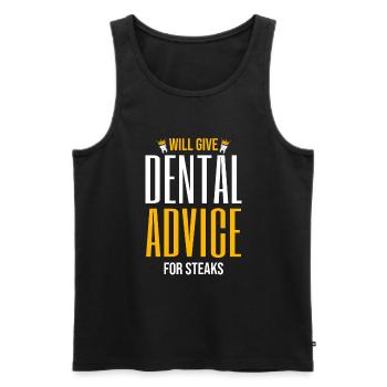Donnera des conseils dentaires pour les steaks Dentiste Dentiste - Débardeur bio Premium Homme - noir - Devant - Michal (187cm)