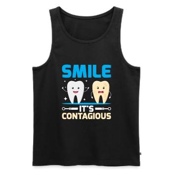 Souriez c’est contagieux dentiste dentiste dentisterie dentaire - Débardeur bio Premium Homme - noir - Devant - AI Model Male 178 light (178cm)