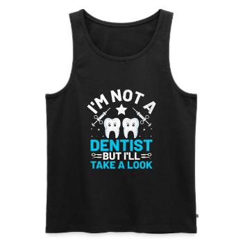 Ich bin kein Zahnarzt, aber ich werfe einen Blick auf die Zahnarzthöhle - Männer Premium Bio Tank Top - Schwarz - Vorne - Michal (187cm)