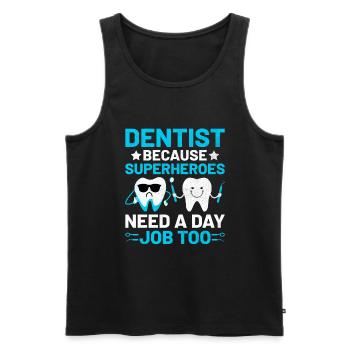 Dentist Because Superheroes Need A Day Job Too Den - Men's Premium Organic Tank Top - black - Front - Michal (187cm)