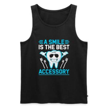 Lächeln ist das beste Zubehör Zahnarzt Zahnarzt - Männer Premium Bio Tank Top - Schwarz - Vorne - Michal (187cm)