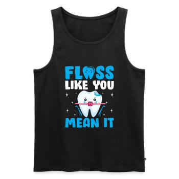 Zahnseide, wie Sie es meinen, Zahnarzt Zahnheilkunde de - Männer Premium Bio Tank Top - Schwarz - Vorne - Michal (187cm)