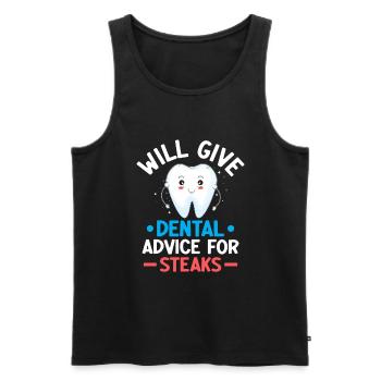 Donnera des conseils dentaires pour les steaks Dentist Dental - Débardeur bio Premium Homme - noir - Devant - Michal (187cm)