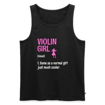 Violin Girl Same As A Normal Girl Juste Beaucoup Plus Cool - Débardeur bio Premium Homme - noir - Devant - Michal (187cm)