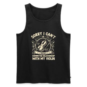 Tut mir leid, dass ich nicht kann, ich bin in einer festen Beziehung mit - Männer Premium Bio Tank Top - Schwarz - Vorne - Michal (187cm)