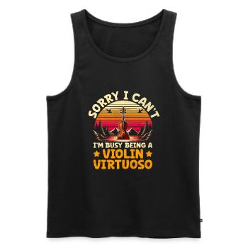 Désolé, je ne peux pas, je suis occupé à être un virtuose du violon Vio - Débardeur bio Premium Homme - noir - Devant - Michal (187cm)