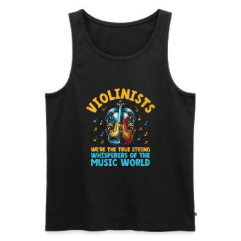 Violonistes, nous sommes les vrais chuchoteurs de cordes de la - Débardeur bio Premium Homme - noir - Devant - Michal (187cm)