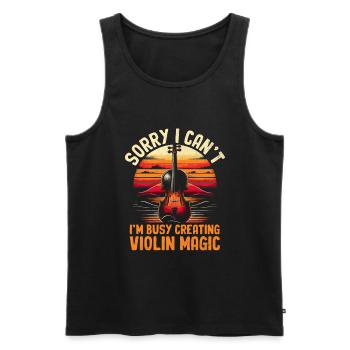 Tut mir leid, dass ich nicht kann, ich bin damit beschäftigt, Violin Magic Violi zu kreieren - Männer Premium Bio Tank Top - Schwarz - Vorne - Michal (187cm)
