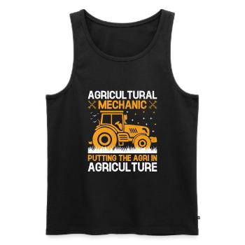 Mécanicien agricole Drôle de tracteur Mécanique Ferme - Débardeur bio Premium Homme - noir - Devant - Michal (187cm)