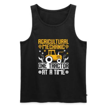 Mécanicien agricole Drôle de tracteur Mécanique Ferme - Débardeur bio Premium Homme - noir - Devant - Michal (187cm)