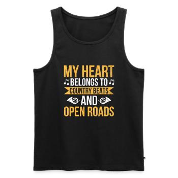 County Music Vintage Music Lover Western Country C - Männer Premium Bio Tank Top - Schwarz - Vorne - Michal (187cm)