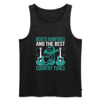 County Music Vintage Music Lover Western Country C - Männer Premium Bio Tank Top - Schwarz - Vorne - Michal (187cm)