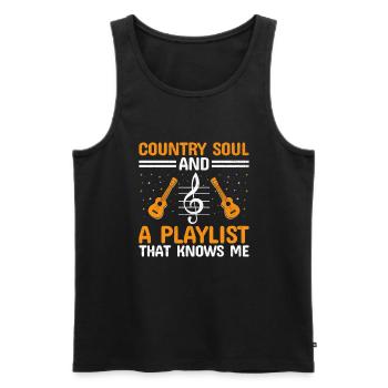 County Music Vintage Music Lover Western Country C - Männer Premium Bio Tank Top - Schwarz - Vorne - Michal (187cm)
