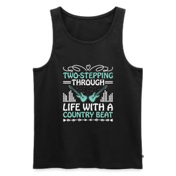 County Music Vintage Music Lover Western Country C - Männer Premium Bio Tank Top - Schwarz - Vorne - Michal (187cm)