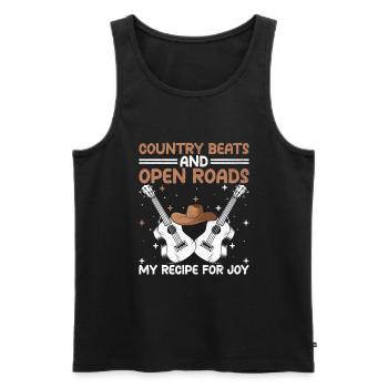 County Music Vintage Music Lover Western Country C - Männer Premium Bio Tank Top - Schwarz - Vorne - Michal (187cm)