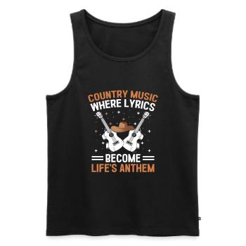 County Music Vintage Music Lover Western Country C - Männer Premium Bio Tank Top - Schwarz - Vorne - Michal (187cm)