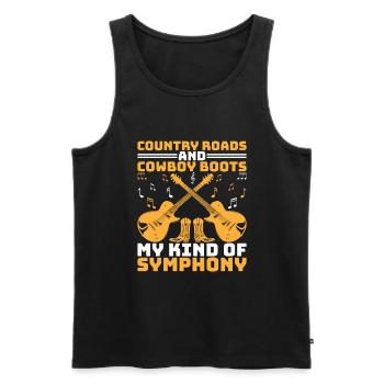 County Music Vintage Music Lover Western Country C - Männer Premium Bio Tank Top - Schwarz - Vorne - Michal (187cm)