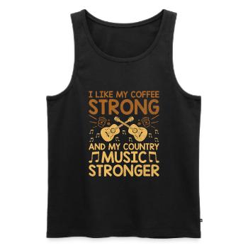 County Music Vintage Music Lover Western Country C - Männer Premium Bio Tank Top - Schwarz - Vorne - Michal (187cm)