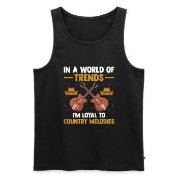 County Music Vintage Music Lover Western Country C - Männer Premium Bio Tank Top - Schwarz - Vorne - Michal (187cm)