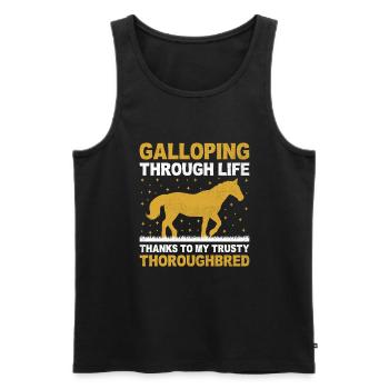 Vollblut Pferderennen Reiten Reiterpferde - Männer Premium Bio Tank Top - Schwarz - Vorne - Michal (187cm)
