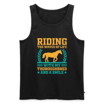 Thoroughbred Horse Racing Riding Equestian Horses - Men's Premium Organic Tank Top - black - Front - AI Model Male 178 light (178cm)